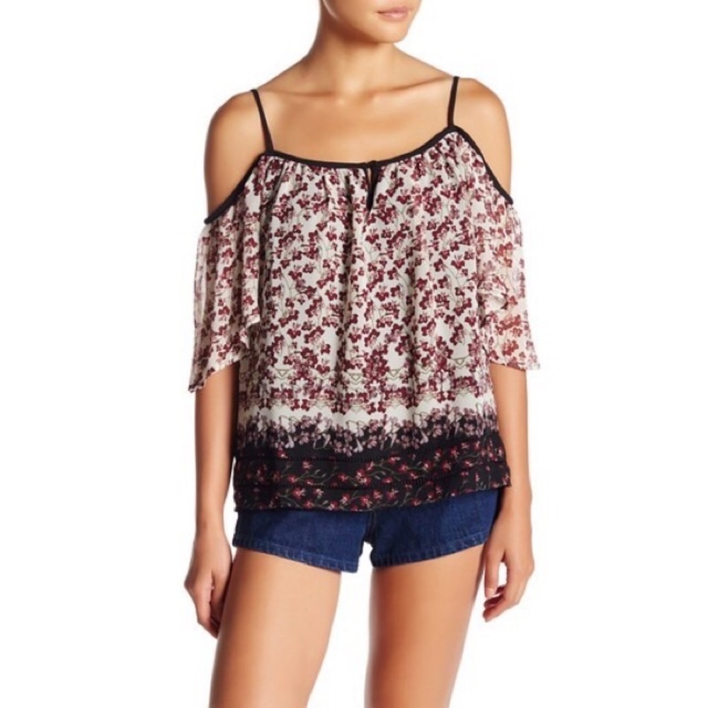 Harlowe & Graham Floral Cold Shoulder Top - NWT